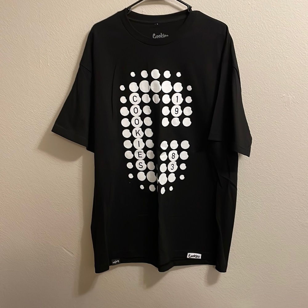 Brand new, black and white cookies T-shirt without tags